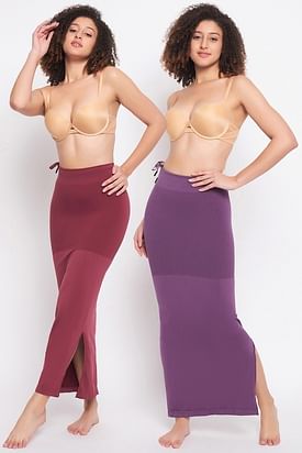 Buy Saree Shapewear Petticoat with Side Slit in Skin Online India, Best  Prices, COD - Clovia - SW0023P24