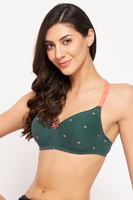 Emerald Song Trendy Bright Green Underwired Full Cup Lace Bra