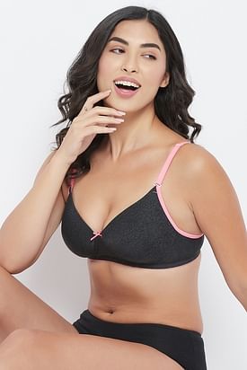Buy Zivame Non Padded Cotton T Shirt Bra - Black Online at Low Prices in  India 
