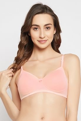 Buy Clovia Non-Wired Lightly Padded Spacer Cup Front Open Full Figure Bra  In Wine Colour-Cotton Online