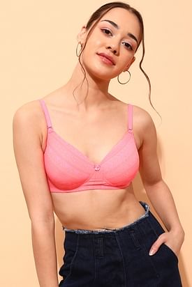 Clovia Level 1 Push-up Underwired Demi Cup Multiway T-shirt Bra in Hot Pink  - Cotton Rich 