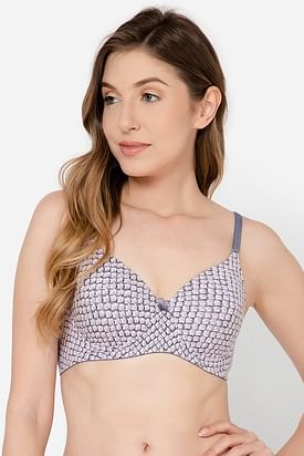 Buy Clovia Padded Non-Wired Full Cup Multiway T-shirt Bra in Dark Grey  online