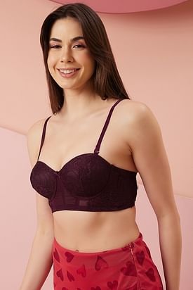 Polyester Ladies Purple Color Comfortable And Washable Bra & Panty Self  Design Lingerie Set at Best Price in Delhi