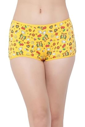 Plain Diving Deep Women Boy Shorts Full Panty (Yellow) at Rs 65/piece in  New Delhi