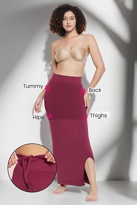 Clovia - Get that desired mermaid figure and flaunt your style with this saree  shapewear with a slid slit for ease of movement. Search: SW0023P16 Price:  ₹1999 Discounted Price: ₹749