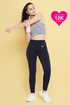 Buy Freely Gym & Sports Wear Leggings Ankle Length - Workout Trousers -  Stretchable Striped Jeggings - Yoga Track Pants for Girls & Women - Combo  of 2 Black at