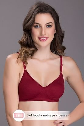 Buy Plain Padded Bra with Hook and Eye Closure