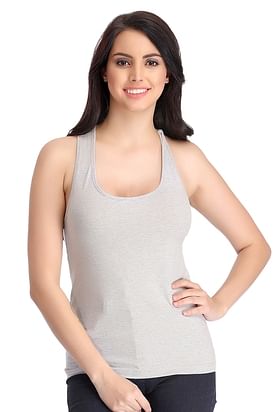 Buy Clovia Women's Seamless Shaping Slimming Tank Top (SWM001P25_White_L)  at