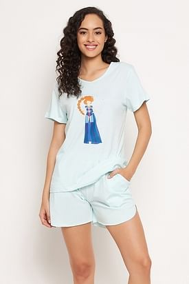 Buy Dog Print Cami Top & Chic Basic Shorts Set in Baby Blue - 100% Cotton  Online India, Best Prices, COD - Clovia - LS0691P03