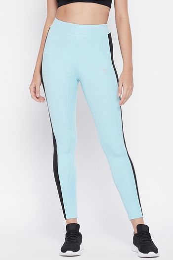 Front listing image for Snug Fit High-Rise Active Tights in Sky Blue	