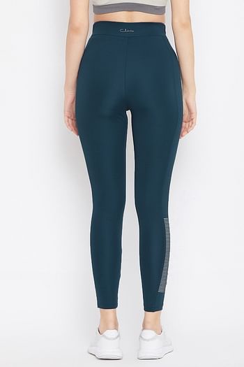 Back listing image for Activewear Ankle Length Tights in Teal Blue