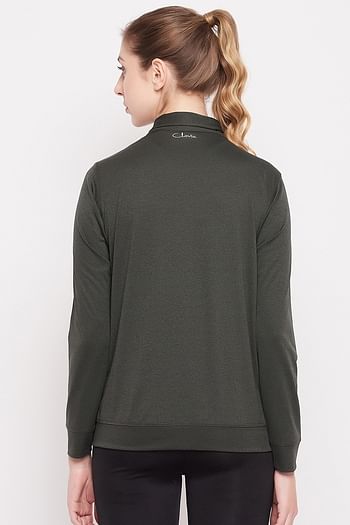 Back listing image for Activewear Jacket in Moss Green