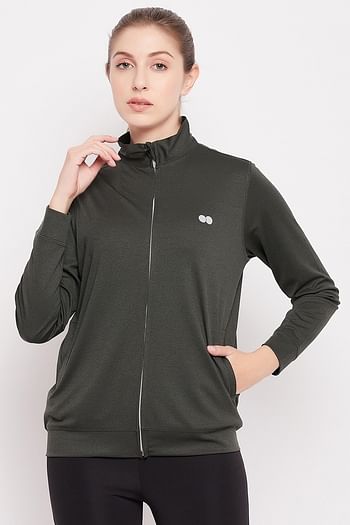 Front listing image for Activewear Jacket in Moss Green