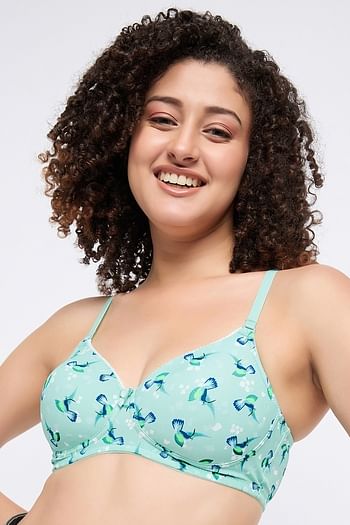 Front listing image for Amante- Smooth Elegance Padded Non-wired T-shirt Bra - Hummingbird Print