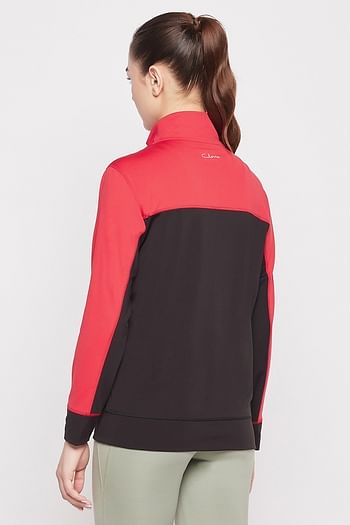 Back listing image for Comfort-Fit Active Jacket in Black with Red Panels