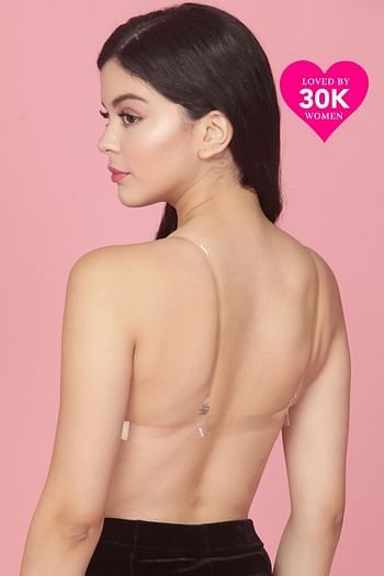 Front listing image for Invisi Non-Padded Non-Wired Full Coverage Multiway Strapless T-shirt Bra in Nude Colour - Cotton