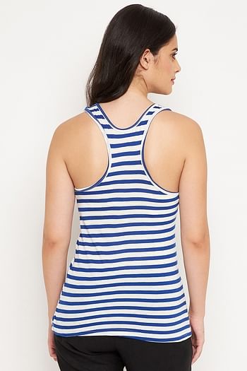 Back listing image for Blue & White Striped Tank Top - Cotton Rich	