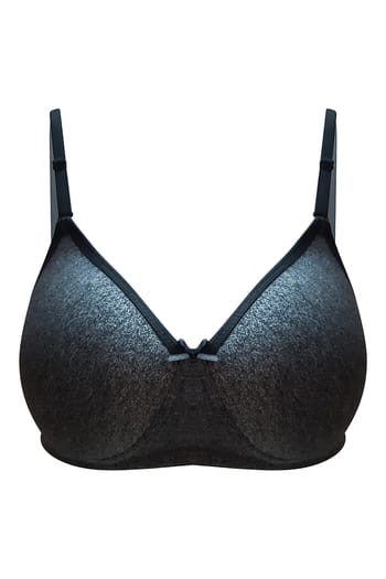 Clovia Padded Non-Wired Full Coverage Checkered Multiway T-shirt Bra in Grey