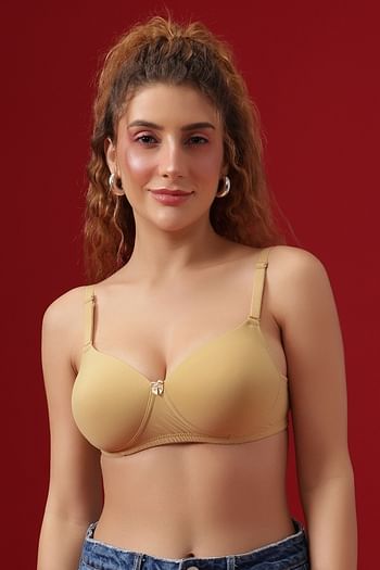 Front listing image for Padded Non-Wired Full Coverage Multiway T-shirt Bra in Dark Yellow