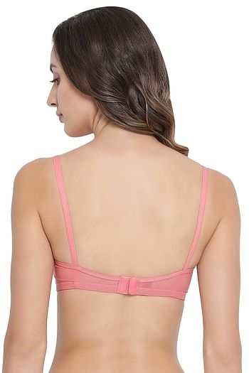 Back listing image for Padded Non-Wired Full Coverage Printed T-Shirt Bra in White
