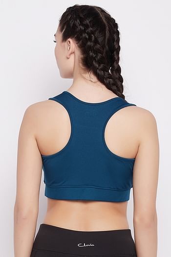 Back listing image for Medium Impact Padded Racerback Sports Bra in Navy