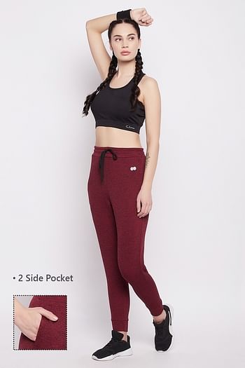 Front listing image for Comfort Fit Active Joggers in Maroon