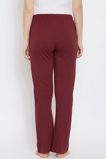 Back listing image for Chic Basic Pyjama in Maroon- Cotton Rich