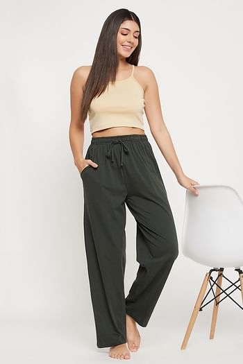 Front listing image for Chic Basic Pyjama in Olive Green- Cotton Rich