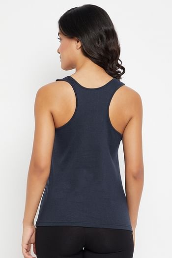 Back listing image for Chic Basic Tank Top in Navy - 100% Cotton