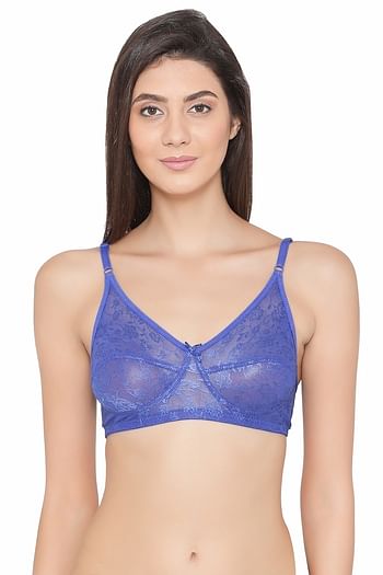 Front listing image for Chic Non-Padded Wirefree Full Coverage Bra In Blue