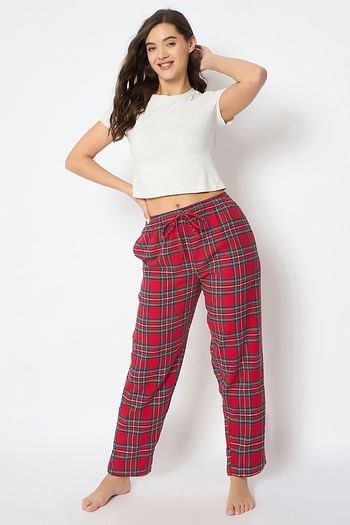 Front listing image for Classic Checkered Pyjama in Red - Cotswool	