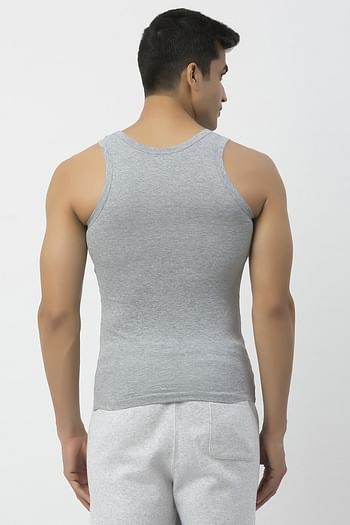 Back listing image for John Players Classic Cotton Vest in Grey Melange