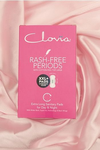 Front listing image for 10 Clovia Sanitary Pads- XXL+ for Day & Night Usage - 350mm