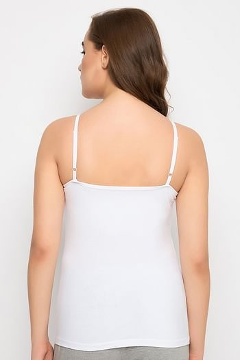 Back listing image for Double Layered Bra Top in White - Cotton