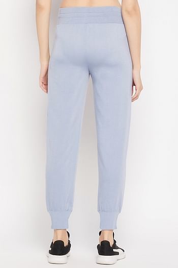Back listing image for Comfort Fit Active Joggers in Baby Blue with Side Pockets