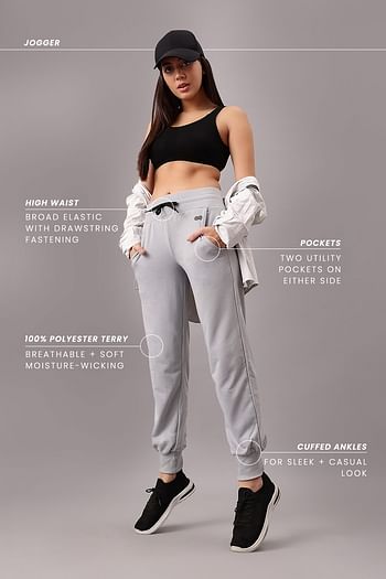 Front listing image for Comfort Fit Active Joggers in Dark Grey with Side Pockets