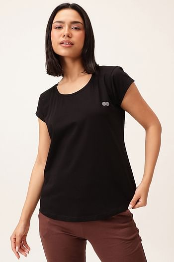 Front listing image for Comfort Fit Active T-shirt in Black - Cotton