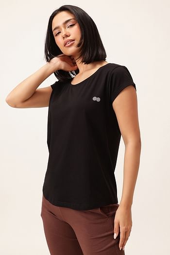 Back listing image for Comfort Fit Active T-shirt in Black - Cotton