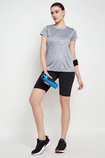 Front listing image for Comfort Fit Camouflage Print Active T-shirt in Steel Grey