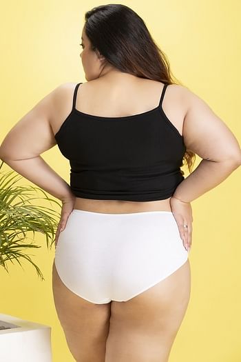 Back listing image for Cotton High Waist Hipster Panty In White