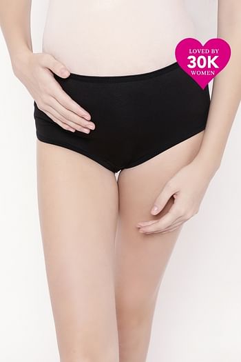Front listing image for Cotton Maternity High Waist Hipster - Black