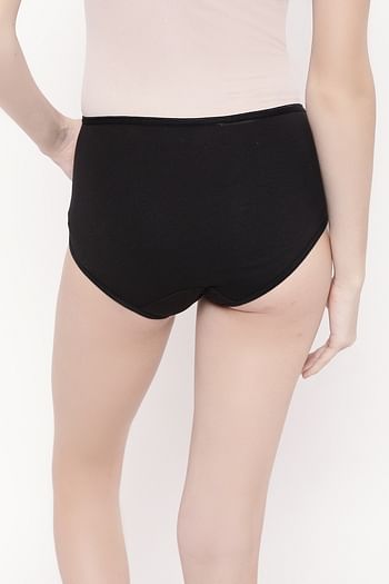 Back listing image for Cotton Maternity High Waist Hipster - Black