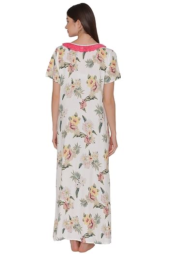 Back listing image for Print Me Pretty Maternity Nightdress in White - Cotton