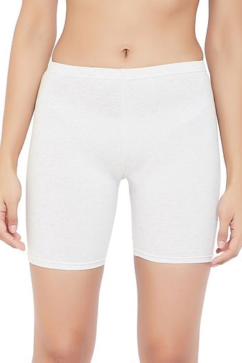 Front listing image for Cotton Mid Waist Cycling Shorts with Inner Elastic In Grey