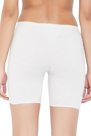 Back listing image for Cotton Mid Waist Cycling Shorts with Inner Elastic In Grey
