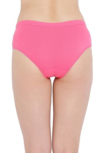 Back listing image for Cotton Mid Waist Hipster Panty with Inner Elastic In Pink