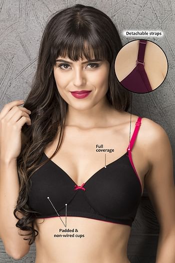 Front listing image for Cotton Padded Non-Wired Multiway T-shirt Bra  With Matching PN1835R13