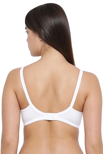 Back listing image for Non-Padded Non-Wired Full Cup Feeding Bra in White - Cotton Rich
