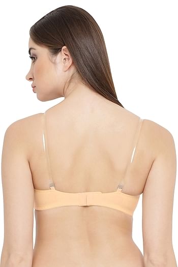 Back listing image for Strapless Tube Bra With Detachable Straps in Nude Colour- Cotton Rich