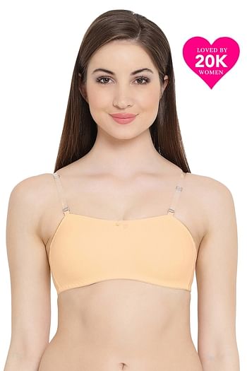 Front listing image for Strapless Tube Bra With Detachable Straps in Nude Colour- Cotton Rich